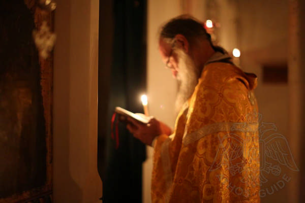 Church service in Mount Athos